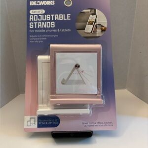 Ideaworks Adjustable Stands Set of 2 - Pink and White NWT